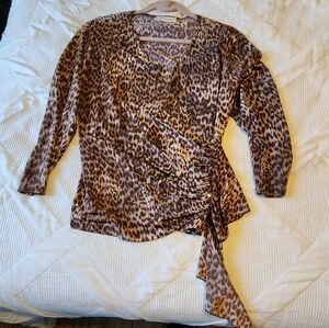 dressbarn Leopard Print Wrap Top